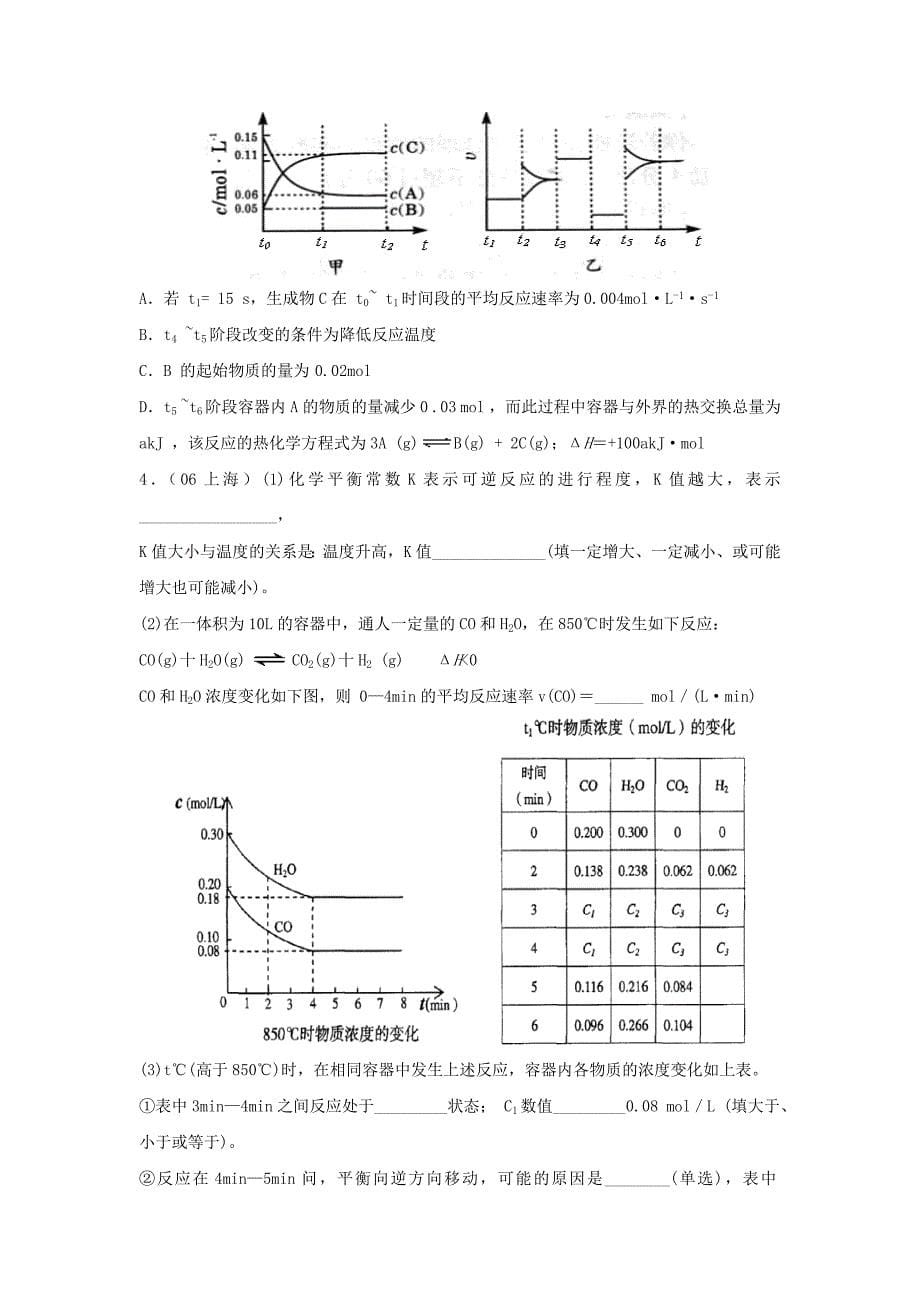 最新 高中化学苏教版选修四教案：2.3化学平衡的移动第3课时浓度变化对平衡浓度的影响_第5页