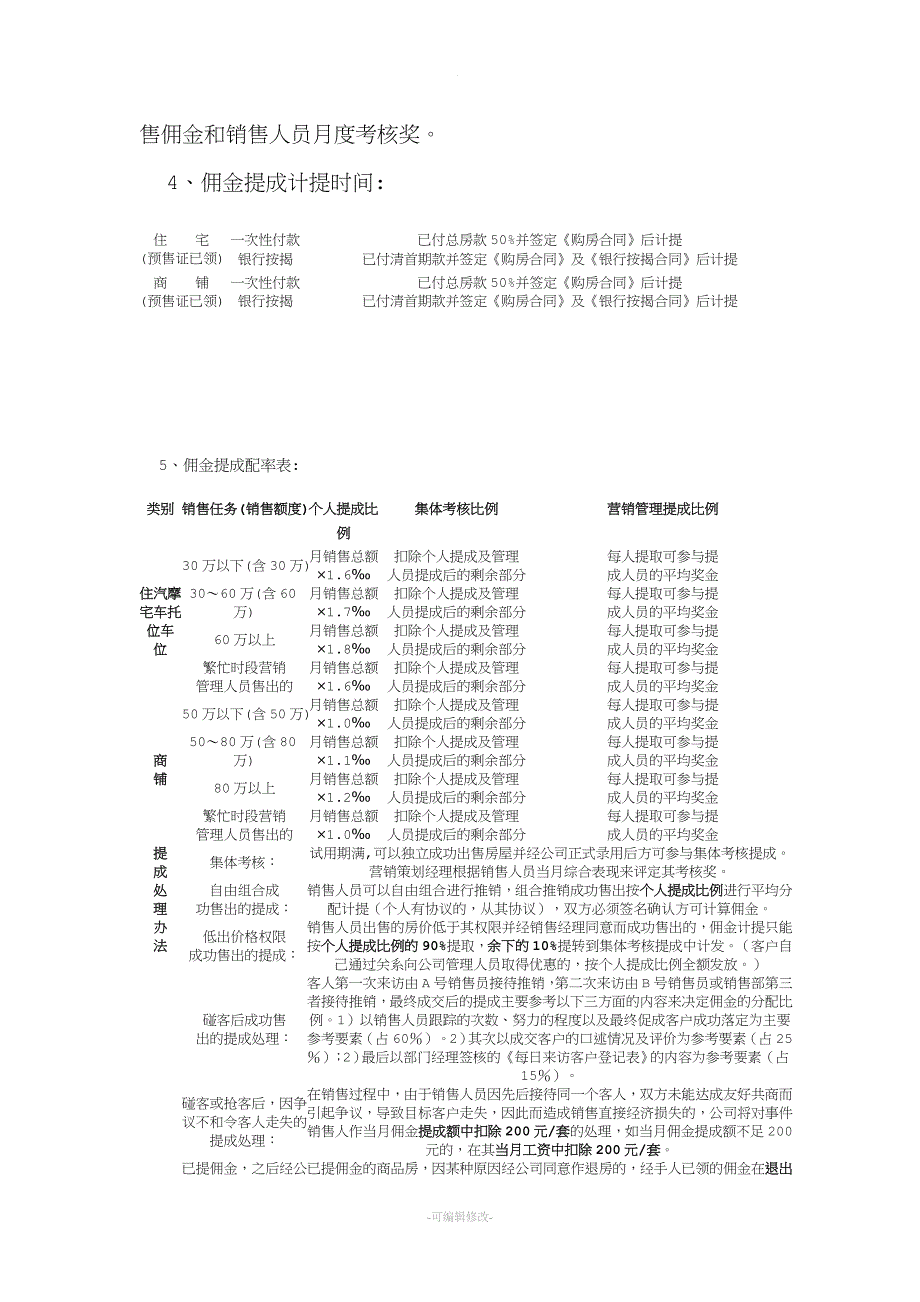 某房地产销售佣金提成制度_第3页