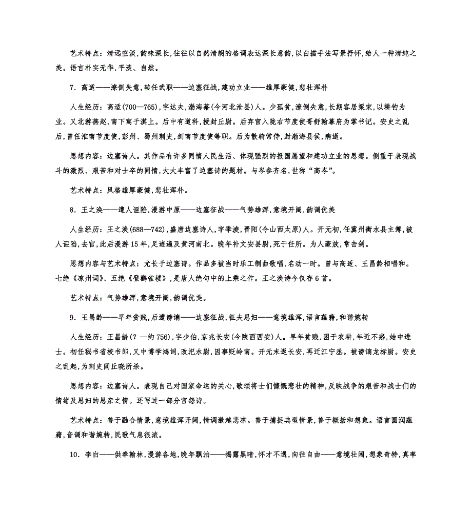 中国古代30位著名诗人概述 经历+思想内容+艺术特色（共9页）.docx_第3页