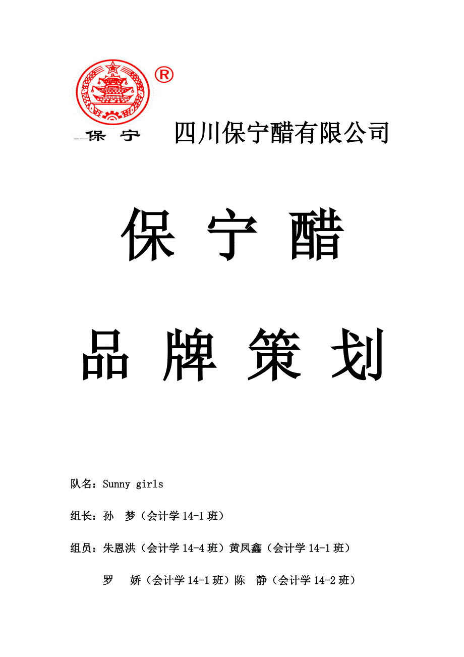 保宁醋品牌策划方案(DOC)_第1页