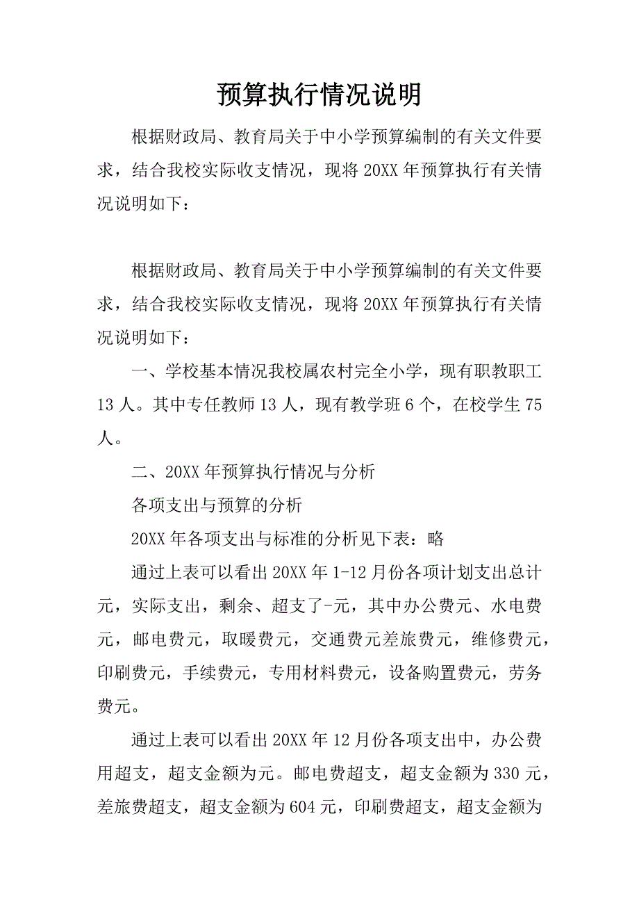 预算执行情况说明.docx_第1页