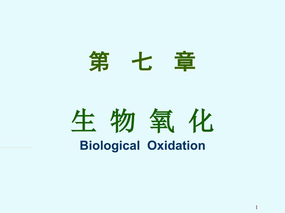 生物化学：第七章 生物氧化_第1页