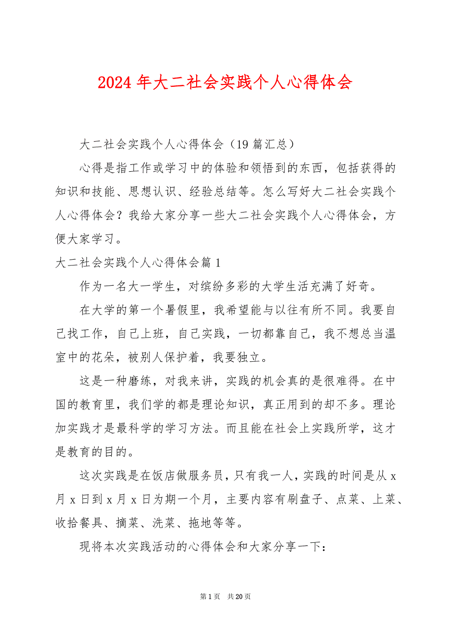 2024年大二社会实践个人心得体会_第1页