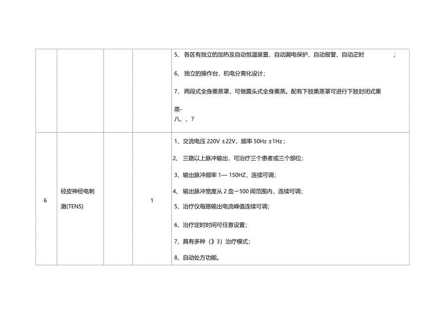 康复科配置医疗设备技术参数及配置要求一览表_第5页