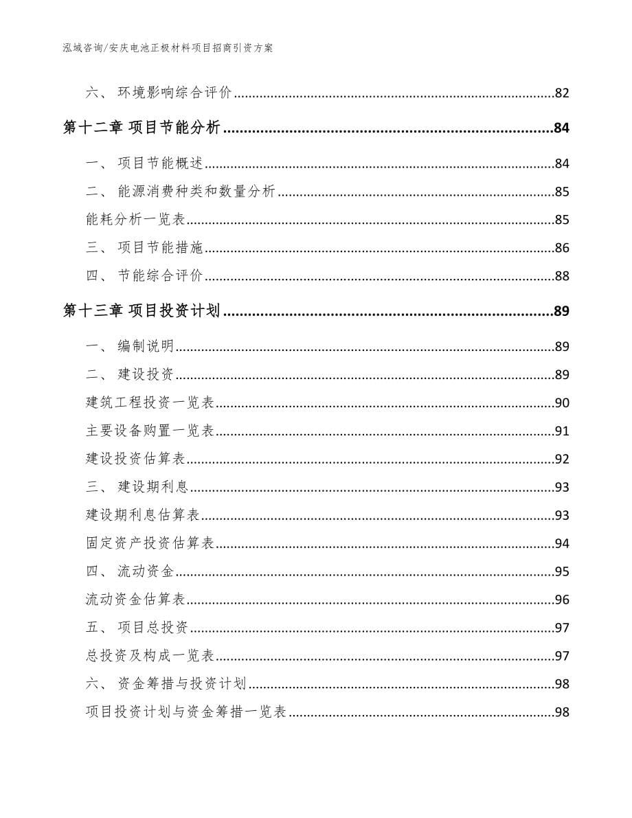 安庆电池正极材料项目招商引资方案【模板范本】_第5页