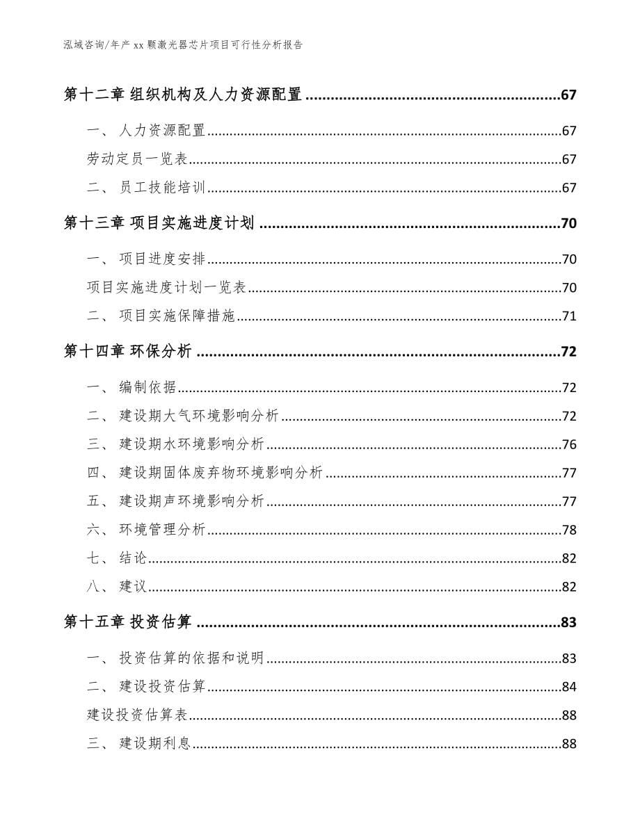 年产xx颗激光器芯片项目可行性分析报告_参考模板_第5页