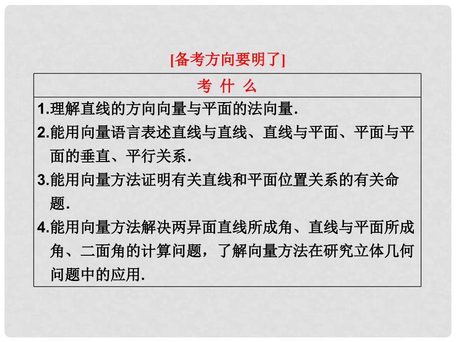 高考数学 第七章第八节立体几何中的向量方法课件 理 新人教A版_第2页