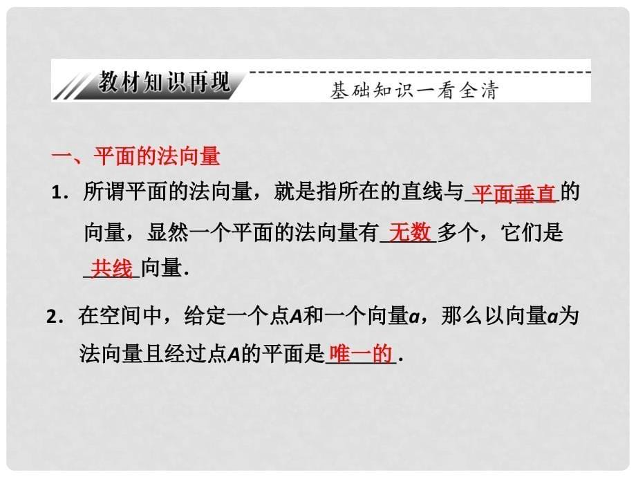 高考数学 第七章第八节立体几何中的向量方法课件 理 新人教A版_第5页