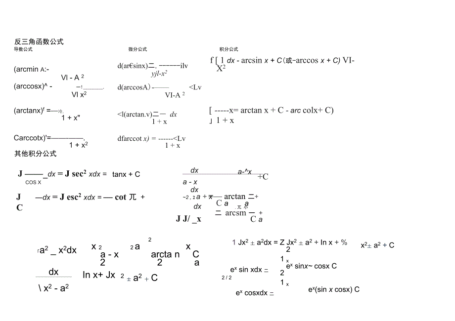 导数公式微分公式与积分公式比较_第3页