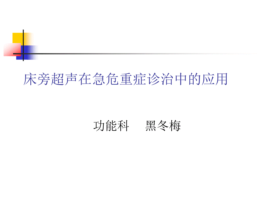 床旁超声在急危重症诊治中的应用_第1页