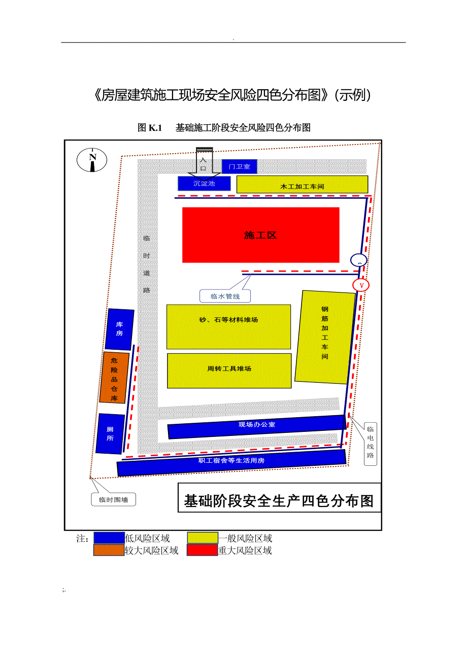 房屋建筑施工现场安全风险四色分布图(示例)_第1页