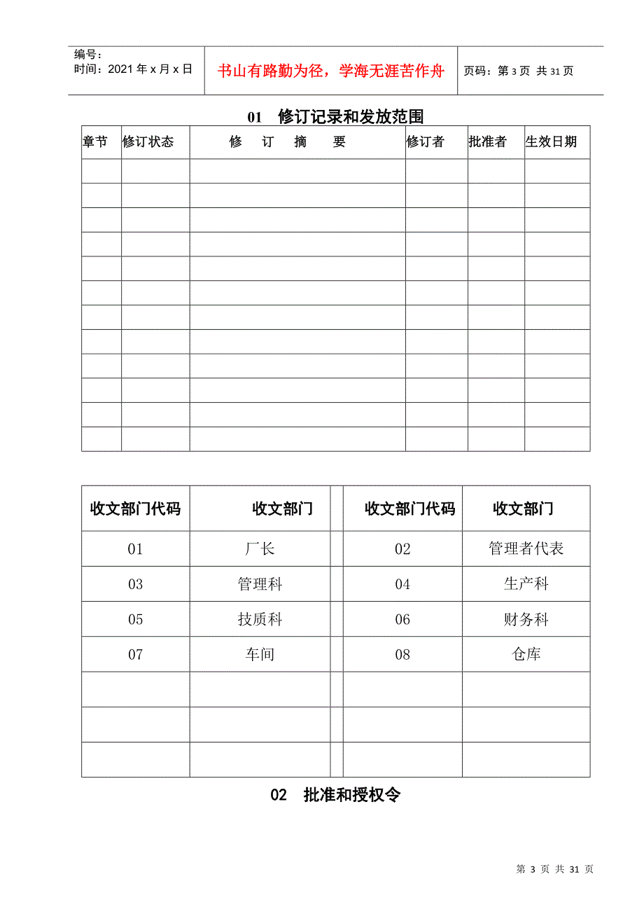 浙江奉化市尚田机械配件厂质量手册_第3页