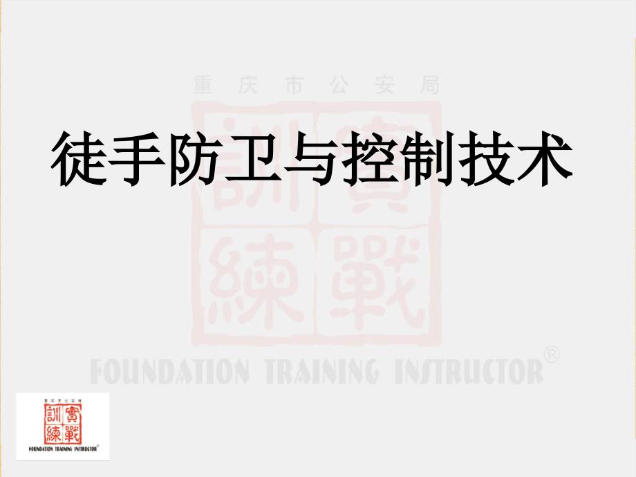 徒手控制警务技能教案精编版_第1页