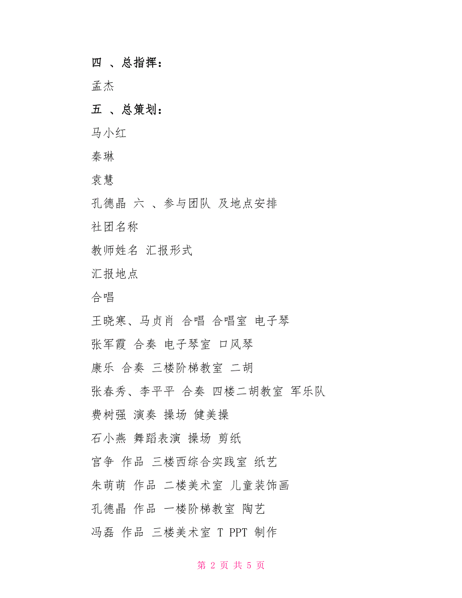 小学社团汇报演出策划方案_第2页