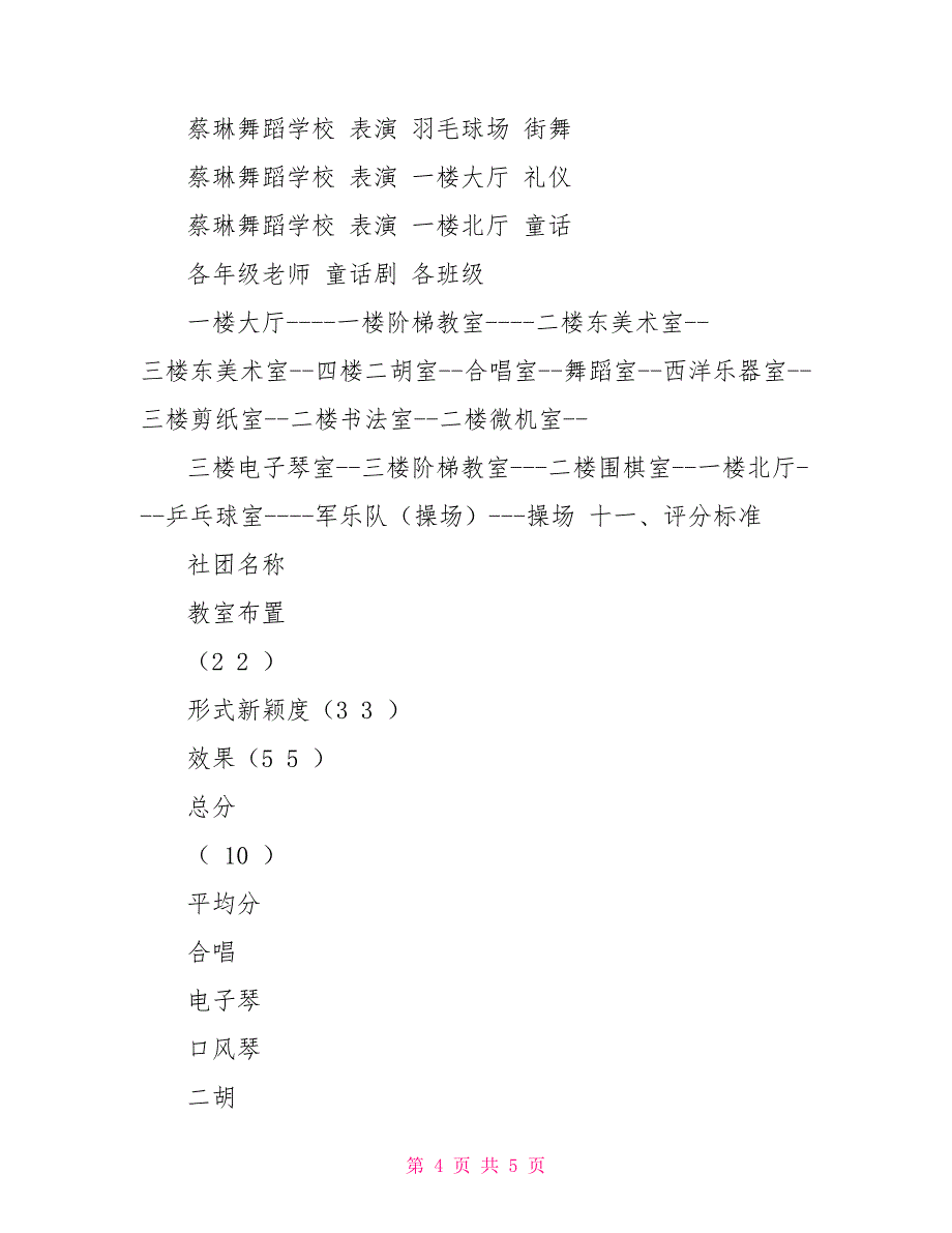 小学社团汇报演出策划方案_第4页