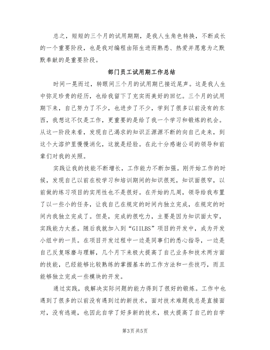 2022年部门员工试用期工作小结_第3页