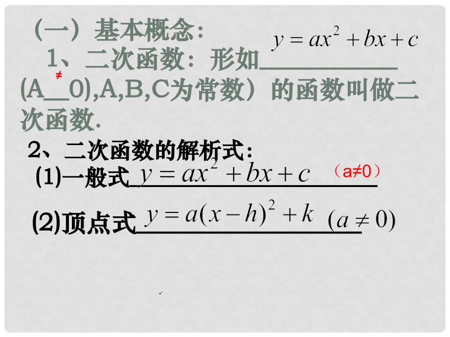 江苏省昆山市兵希中学九年级数学上册 二次函数的复习课件 苏科版_第2页