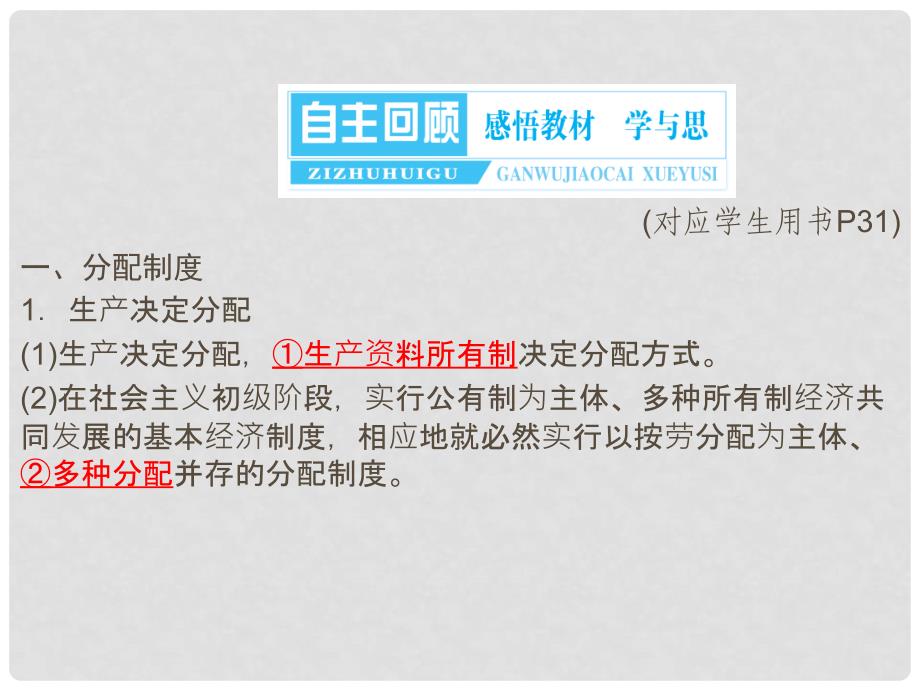 高考政治总复习 经济生活17 收入与分配课件 新人教版必修1_第4页