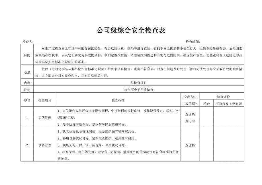 安全检查计划表_第5页