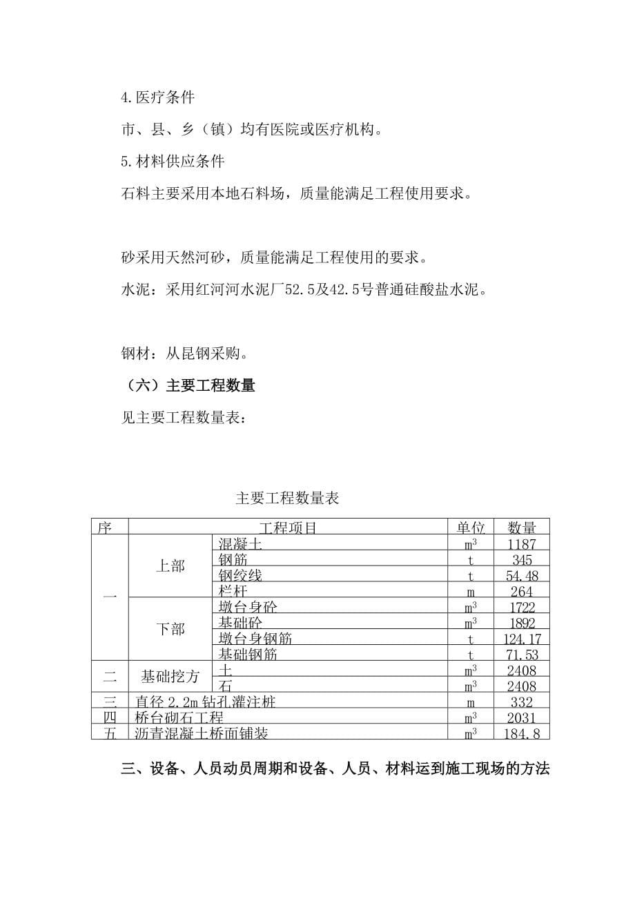 红河县某桥梁建设工程施工组织设计_第5页