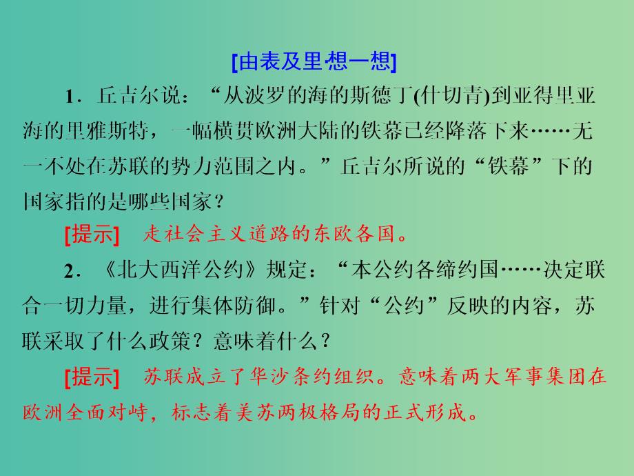 高考历史一轮复习 第二课时 两极世界的形成课件 新人教版必修1.ppt_第4页