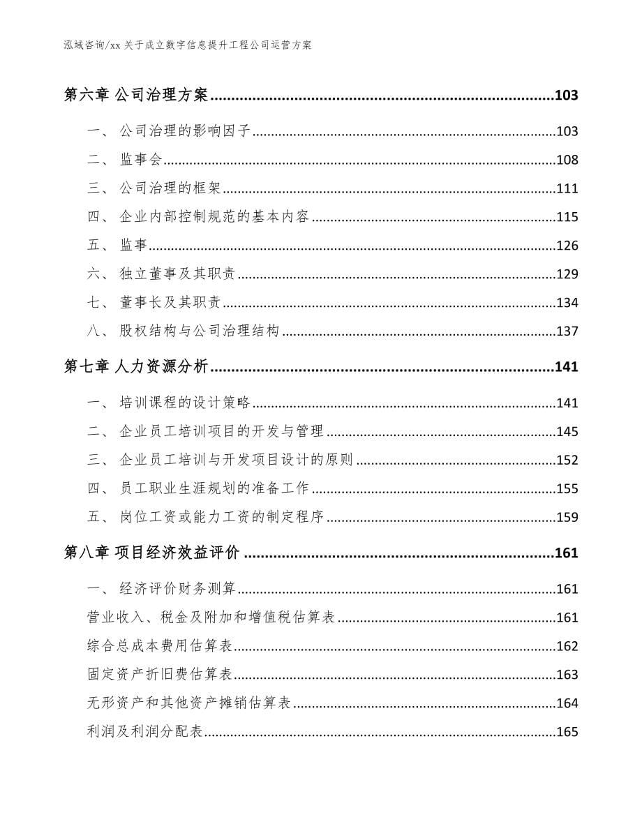 xx关于成立数字信息提升工程公司运营方案_第5页