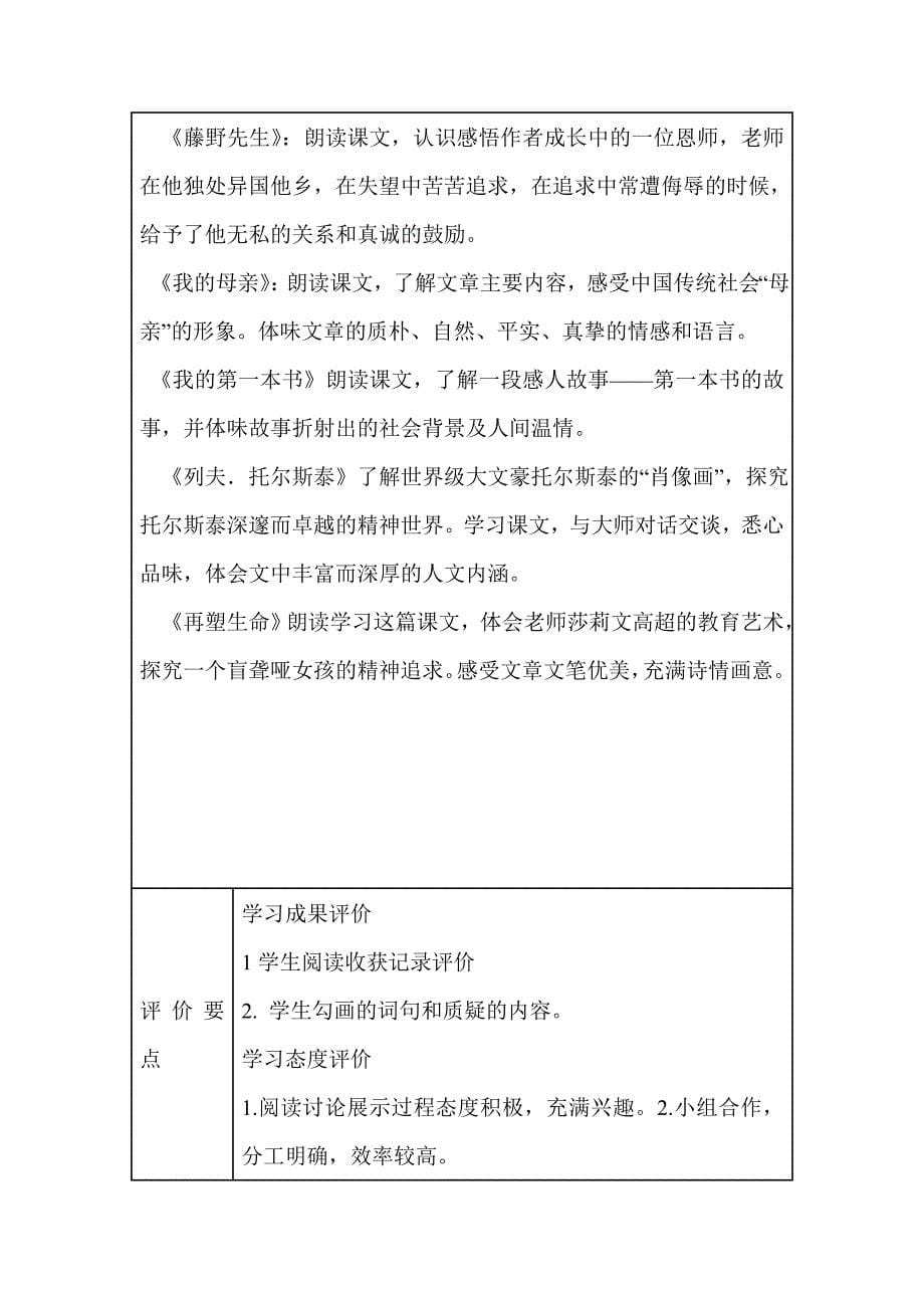 初中语文《人物传记阅读》单元教学设计以及思维导图_第5页