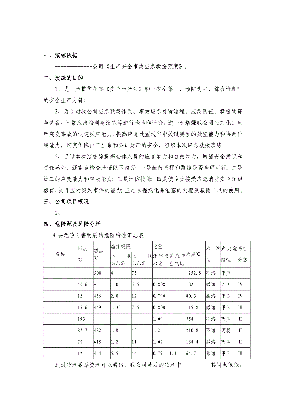 化工企业应急救援预案演练方案_第2页