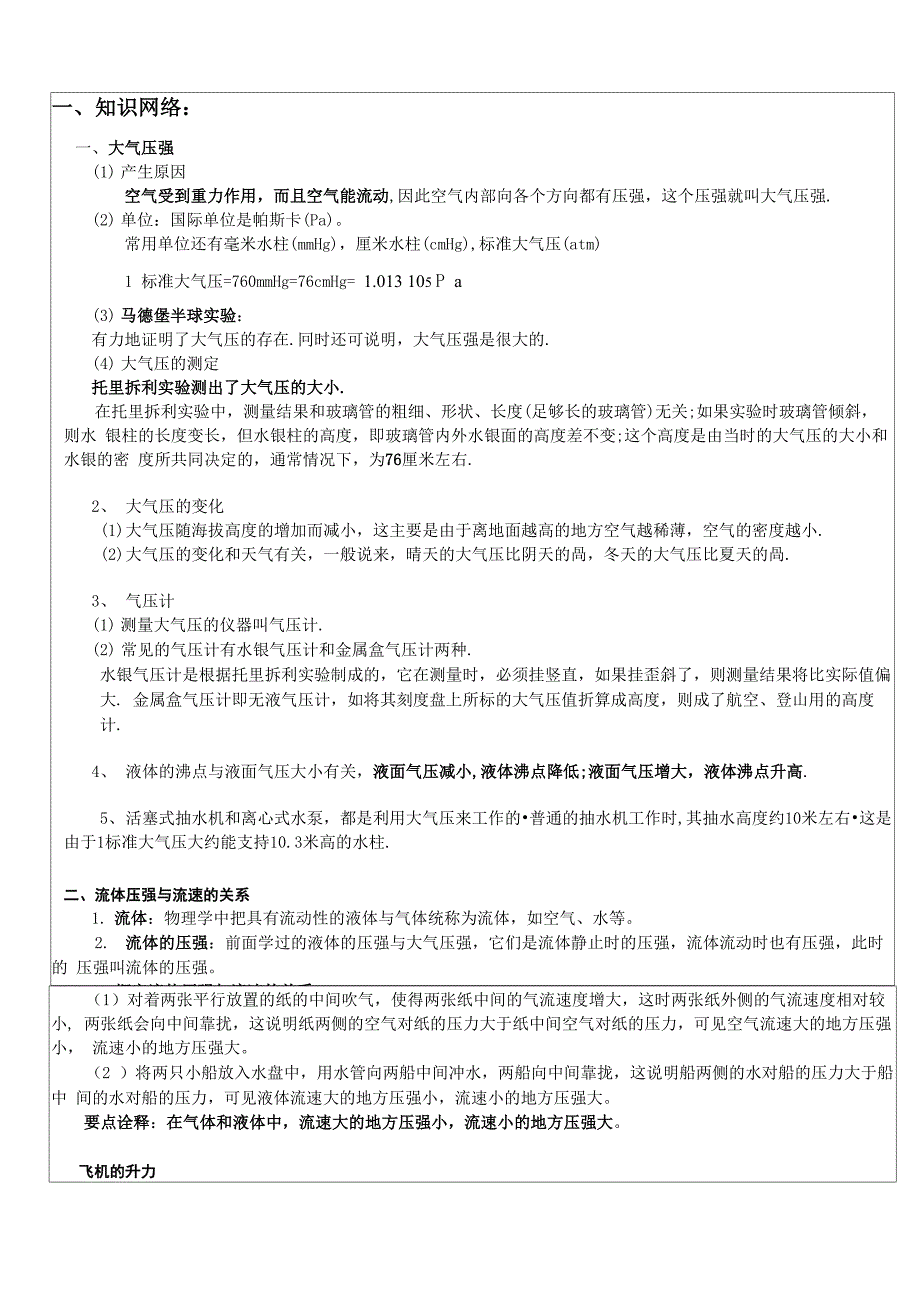 大气压强、流体压强与流速的关系_第2页