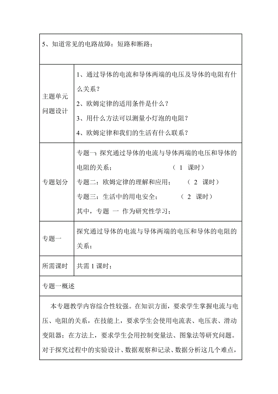 初中物理《欧姆定律》单元教学设计以及思维导图.doc_第4页