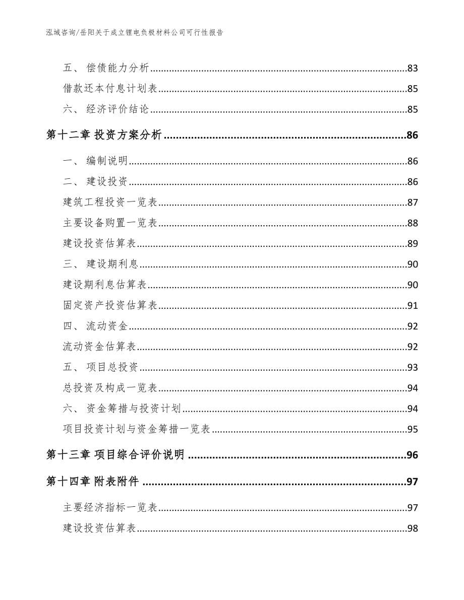 岳阳关于成立锂电负极材料公司可行性报告_第5页