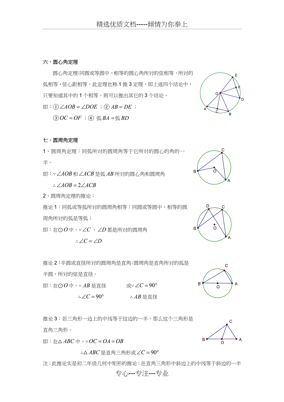 初中圆的知识点归纳_第3页