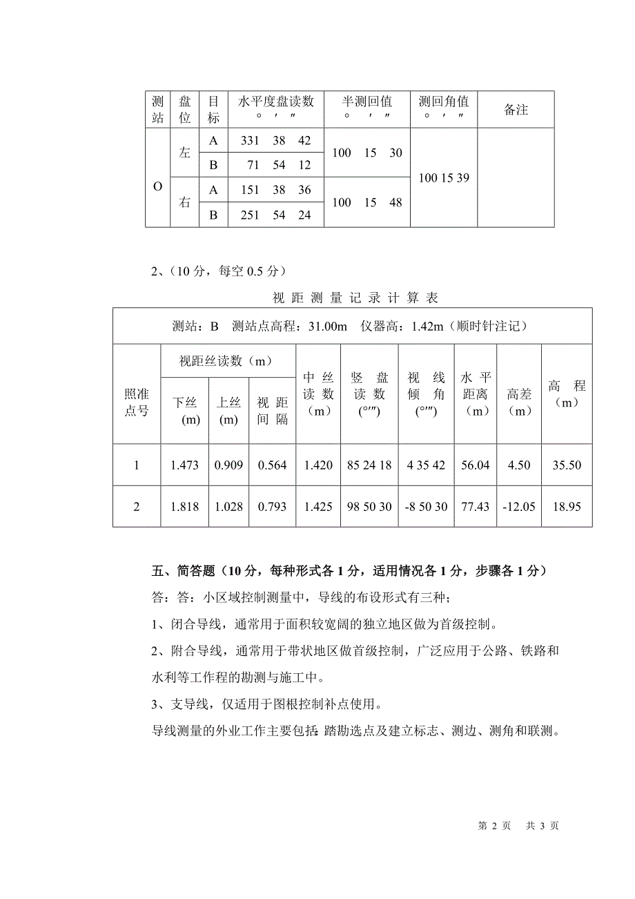 工程测量C卷答案.doc_第2页