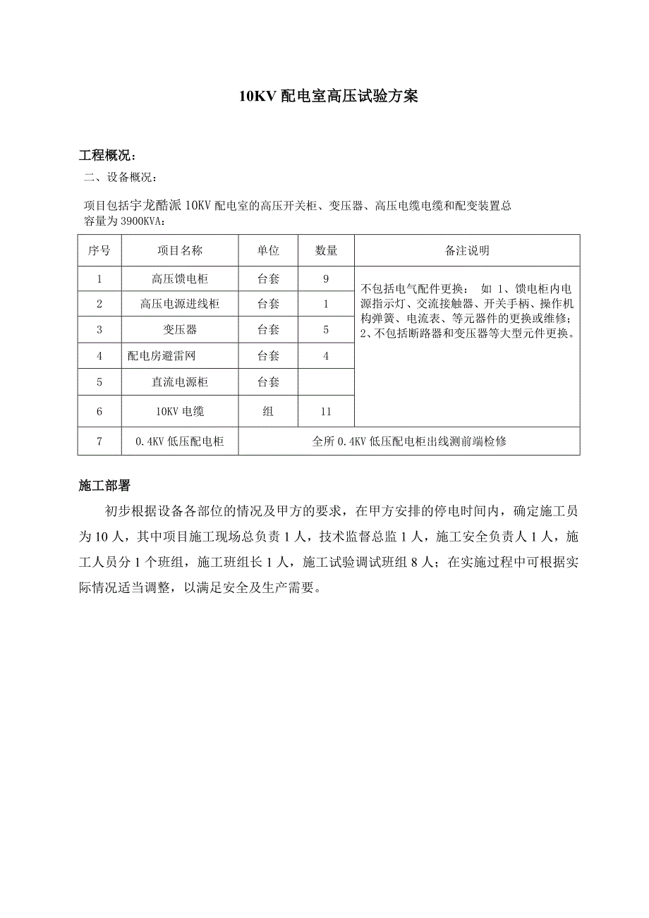 高压电气预防性试验方案_第1页