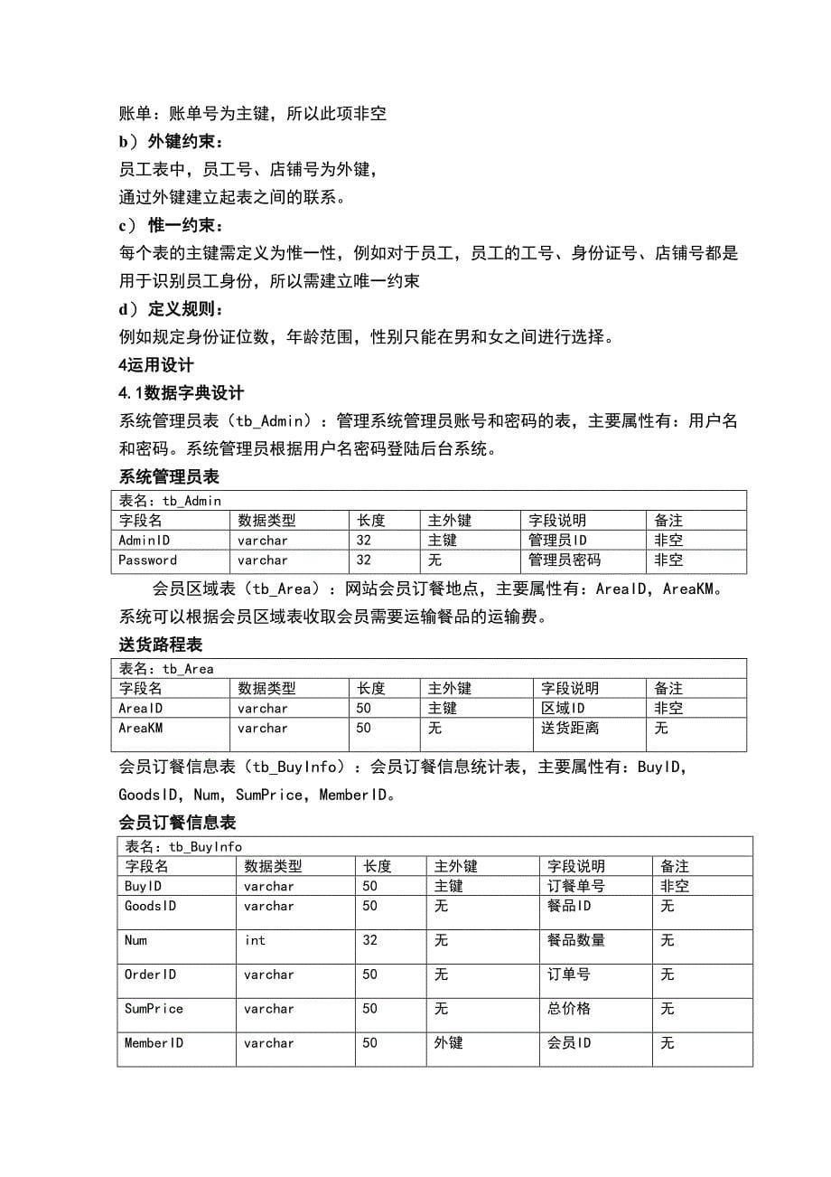 网上订餐数据库设计说明书(DOC 11页)_第5页