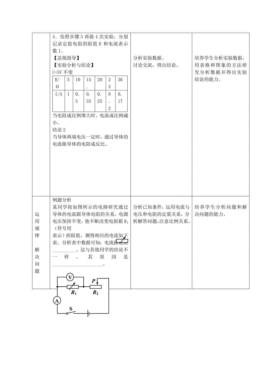 电流电压电阻的关系的教学设计_第5页