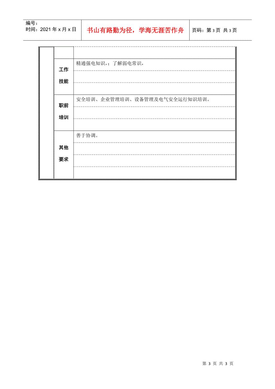 电气组长职位说明书_第3页