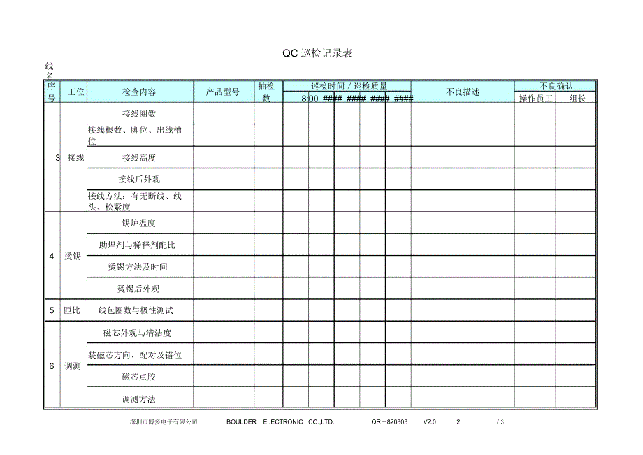 QC巡检记录表_第2页