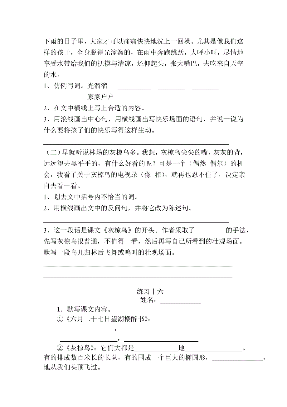 五年级下册复习综合练习_第4页