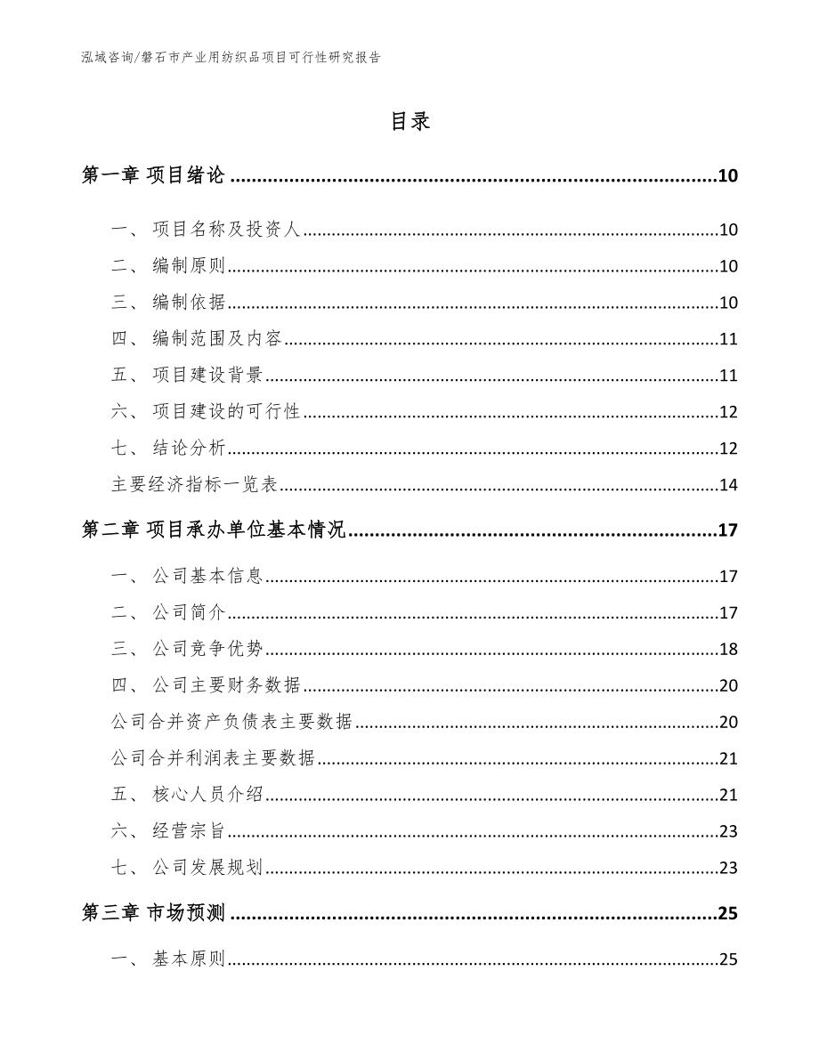磐石市产业用纺织品项目可行性研究报告_第2页