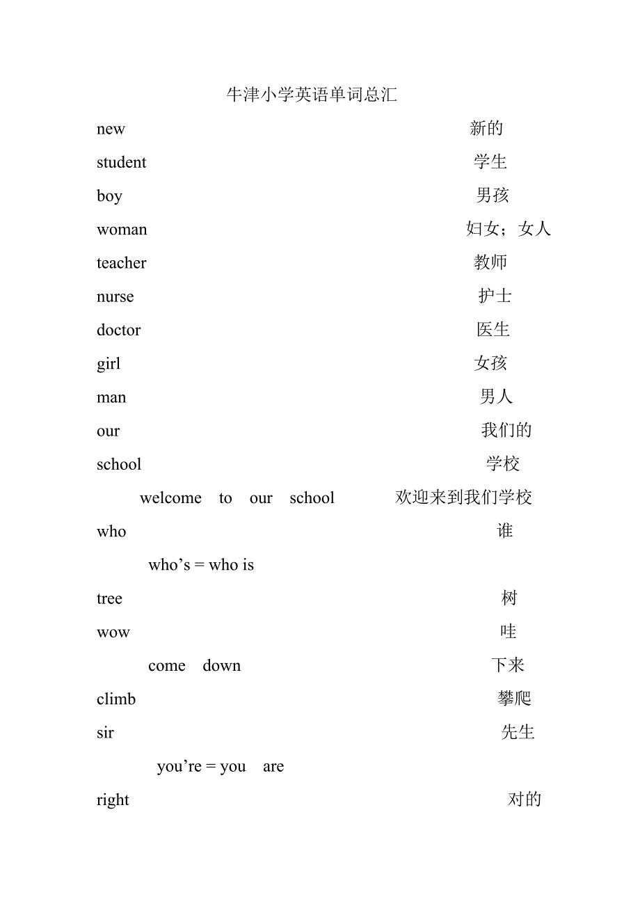 四年级牛津英语单词总汇_第1页