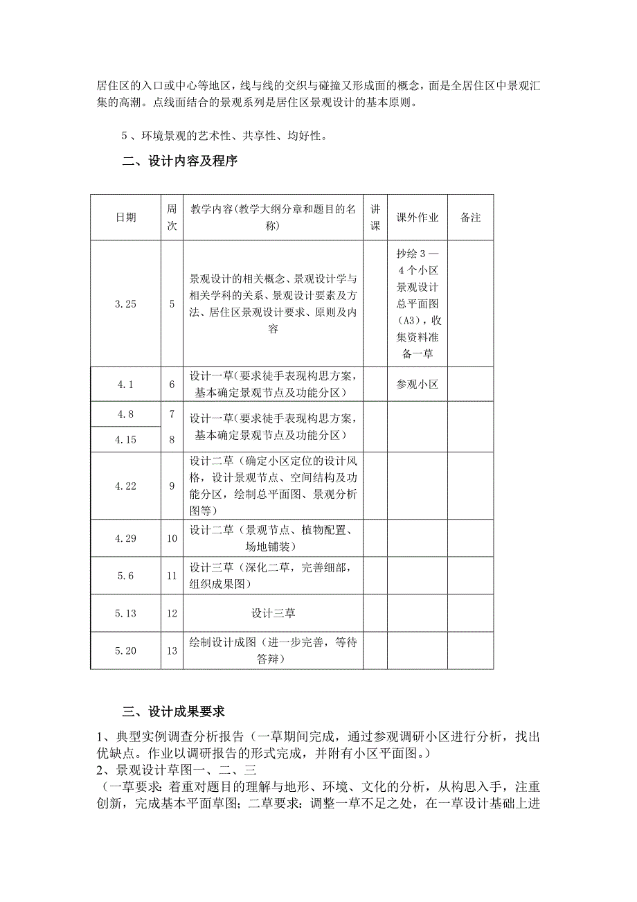 居住小区景观设计任务书_第2页