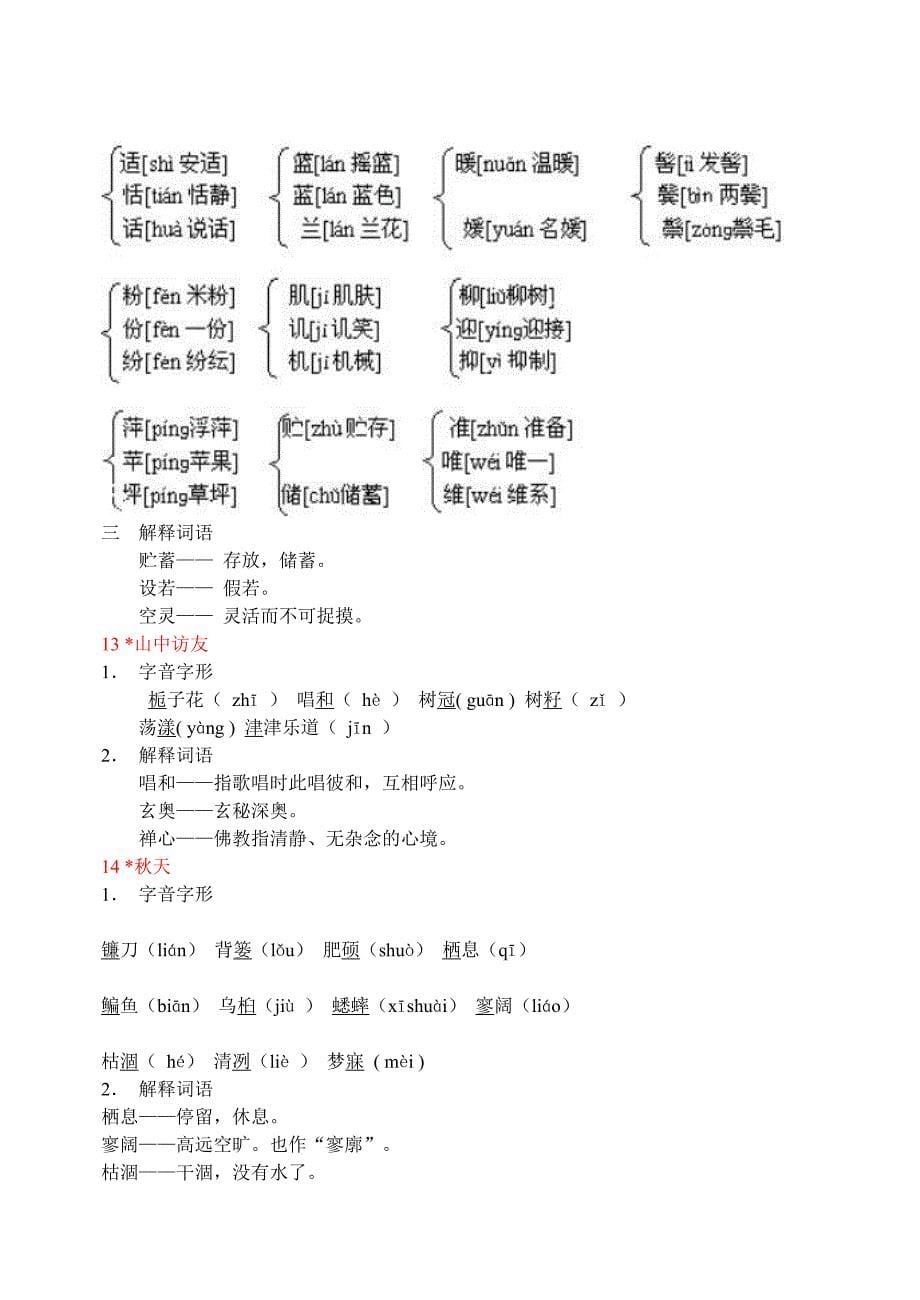 中考复习七年级语文上册重点字词积累_第5页