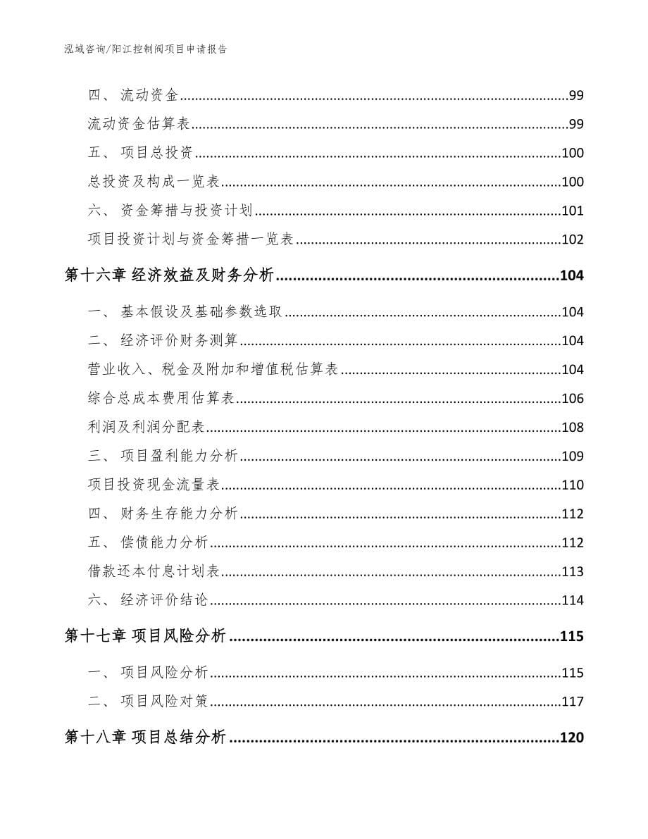 阳江控制阀项目申请报告（参考模板）_第5页