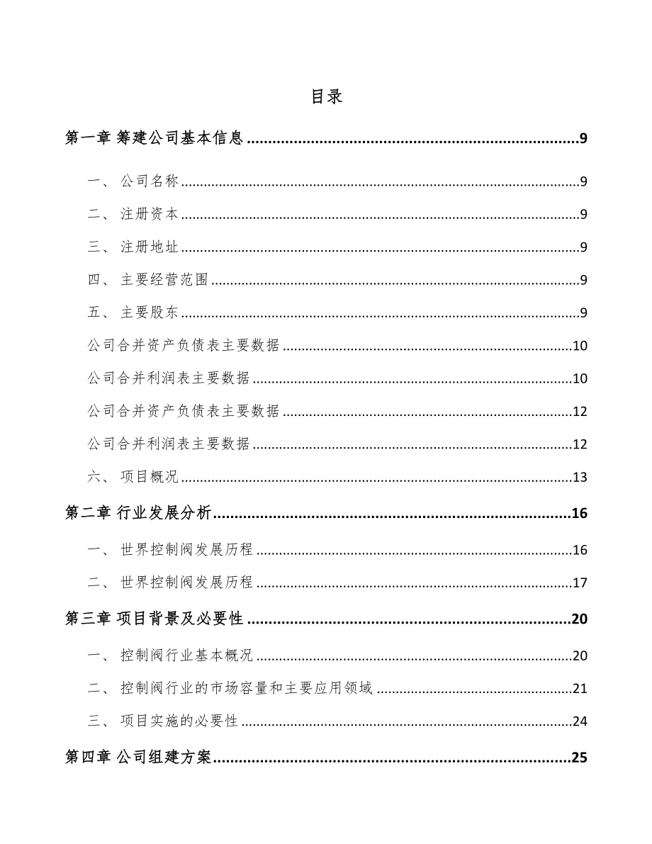 北京关于成立工业控制阀公司可行性研究报告_第2页