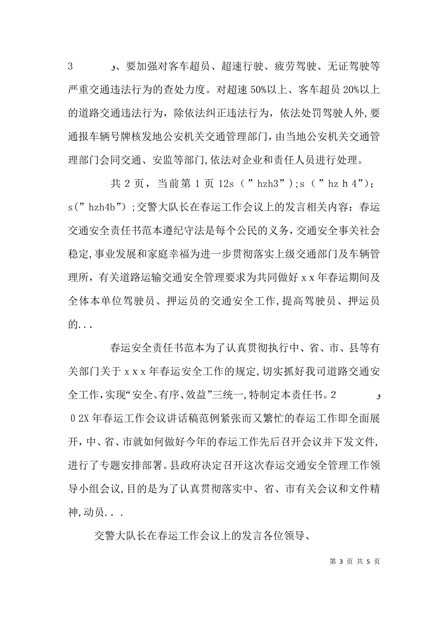 交警大队长在春运工作会议上的发言_第3页