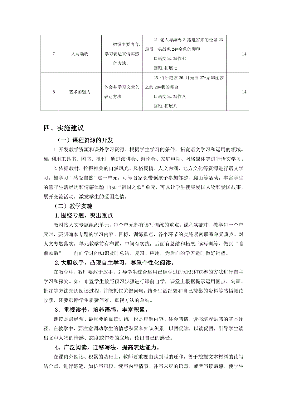 小学六年级语文上册教材说明_第4页