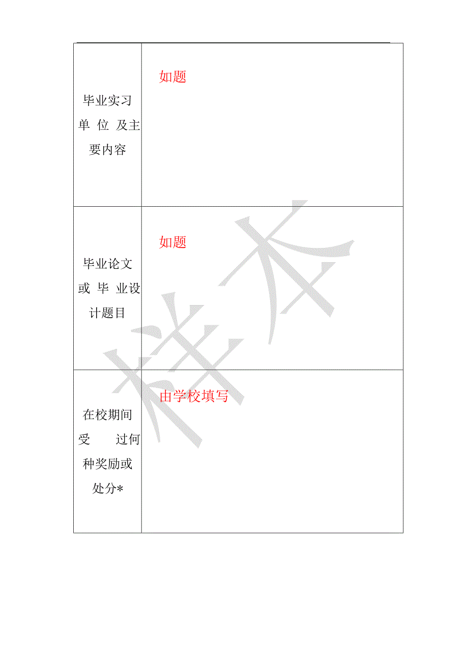 【2015电大小抄】电大毕业生登记表样本_第4页