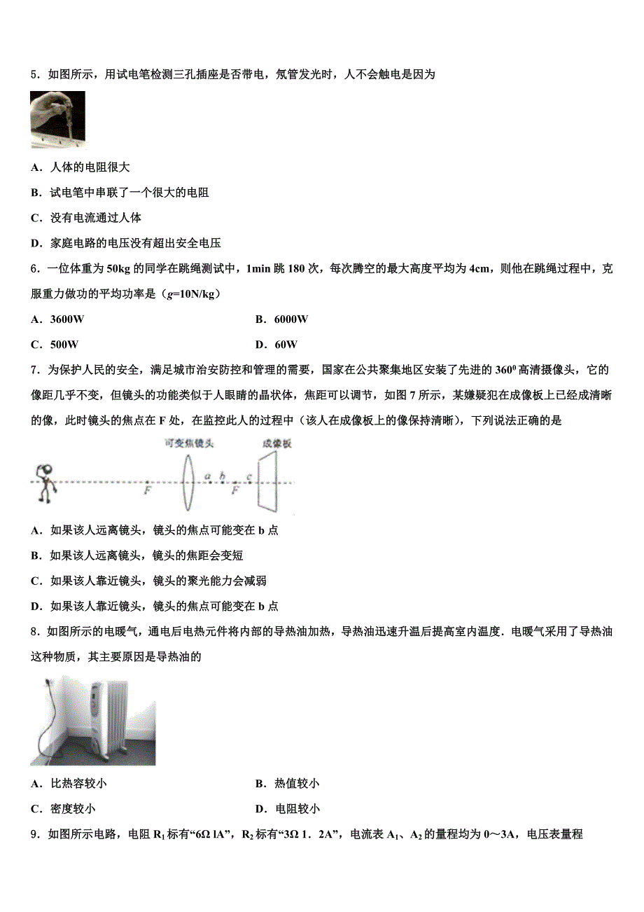 2023年安徽省合肥市第三十八中学等六校中考物理猜题卷含解析_第2页