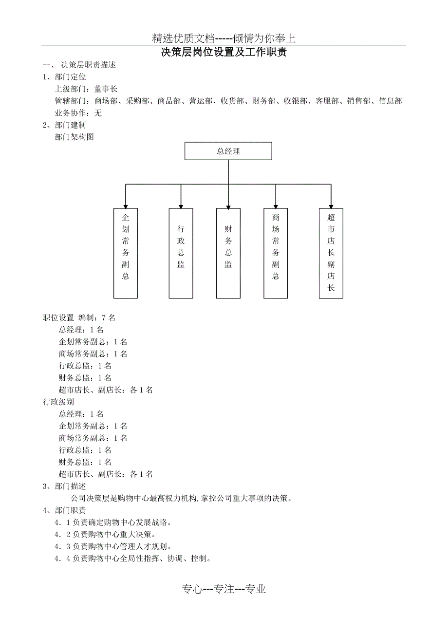决策层岗位设置及工作职责修(新改)_第1页